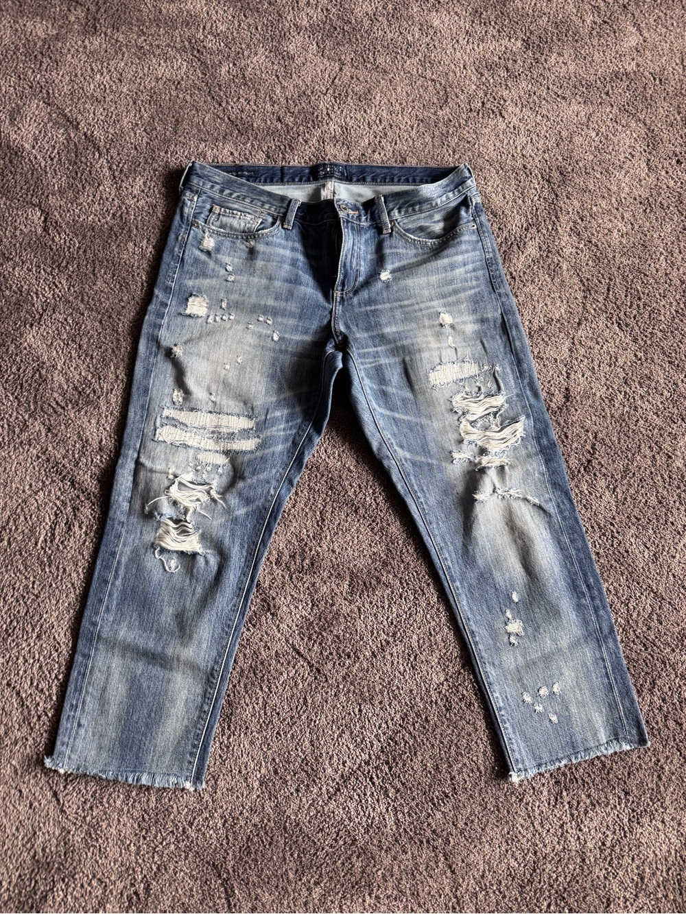 Lucky Brand Women's Light Blue Distressed Boyfriend Jeans